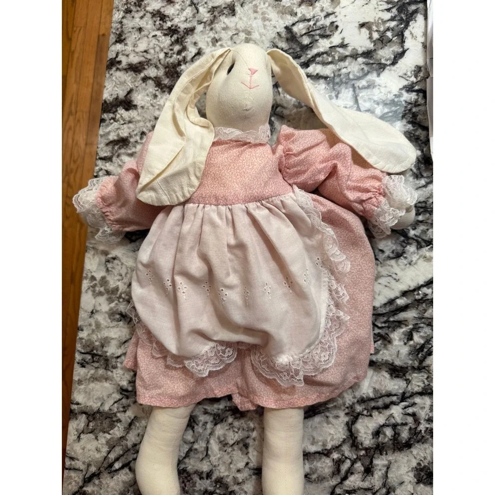 Vintage Handmade Cloth Bunny and Sweet Dress